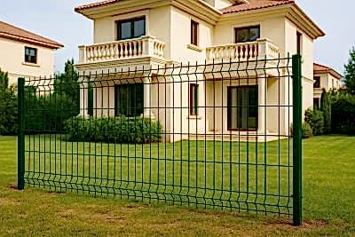 100×250 cm Takım Klasik Panel Çit Yeşil Bahçe Çiti (1 Ayak + 1 Panel)